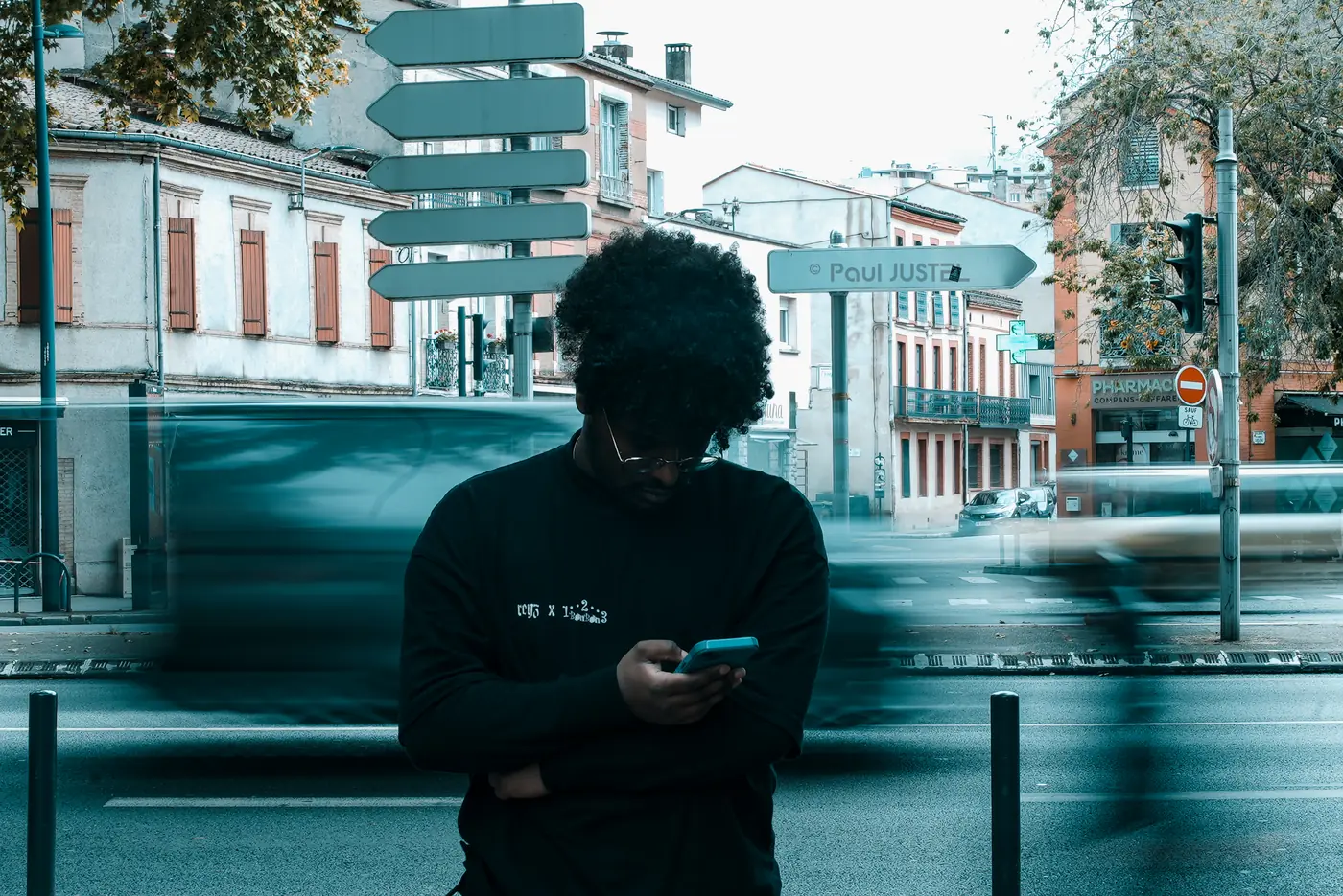 Paul Justel on a street in Toulouse